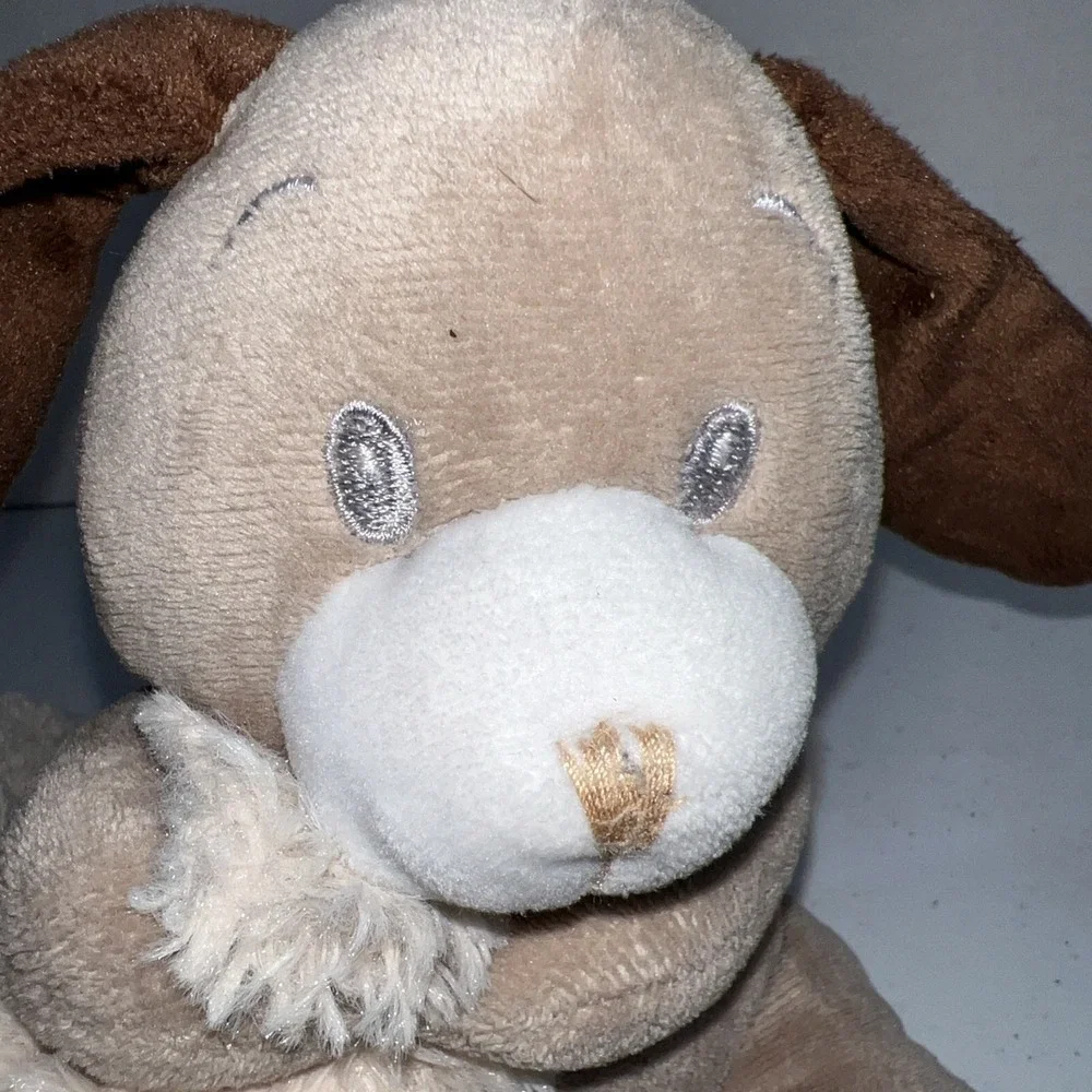 Little Mimos Brown Puppy Dog Tan Security Blanket Plush Stuffed Lovey